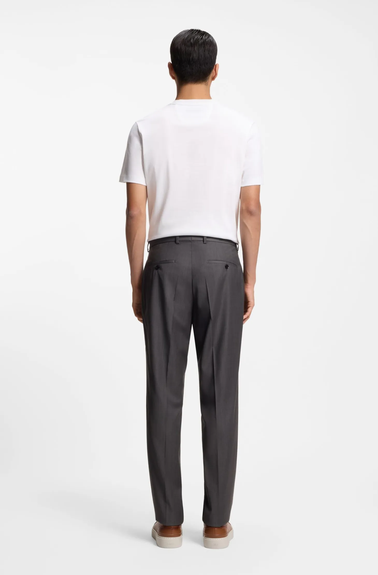 Regular-fit trousers in water-repellent virgin wool