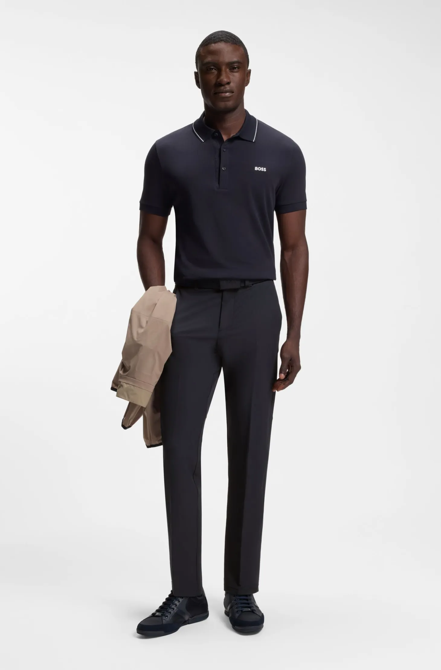Regular-fit trousers in water-repellent stretch fabric