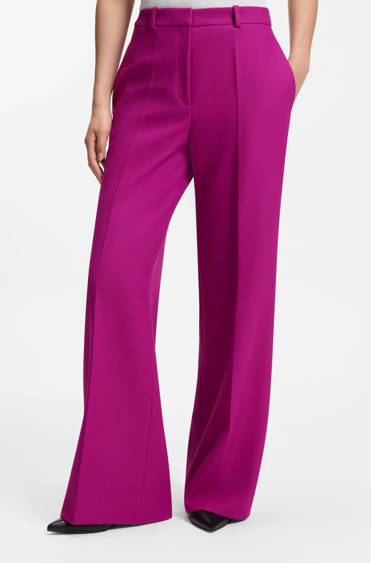 Regular-fit trousers with wide leg