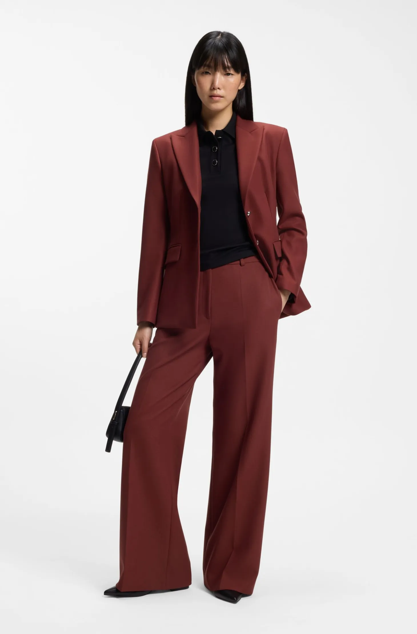 Regular-fit trousers with wide leg