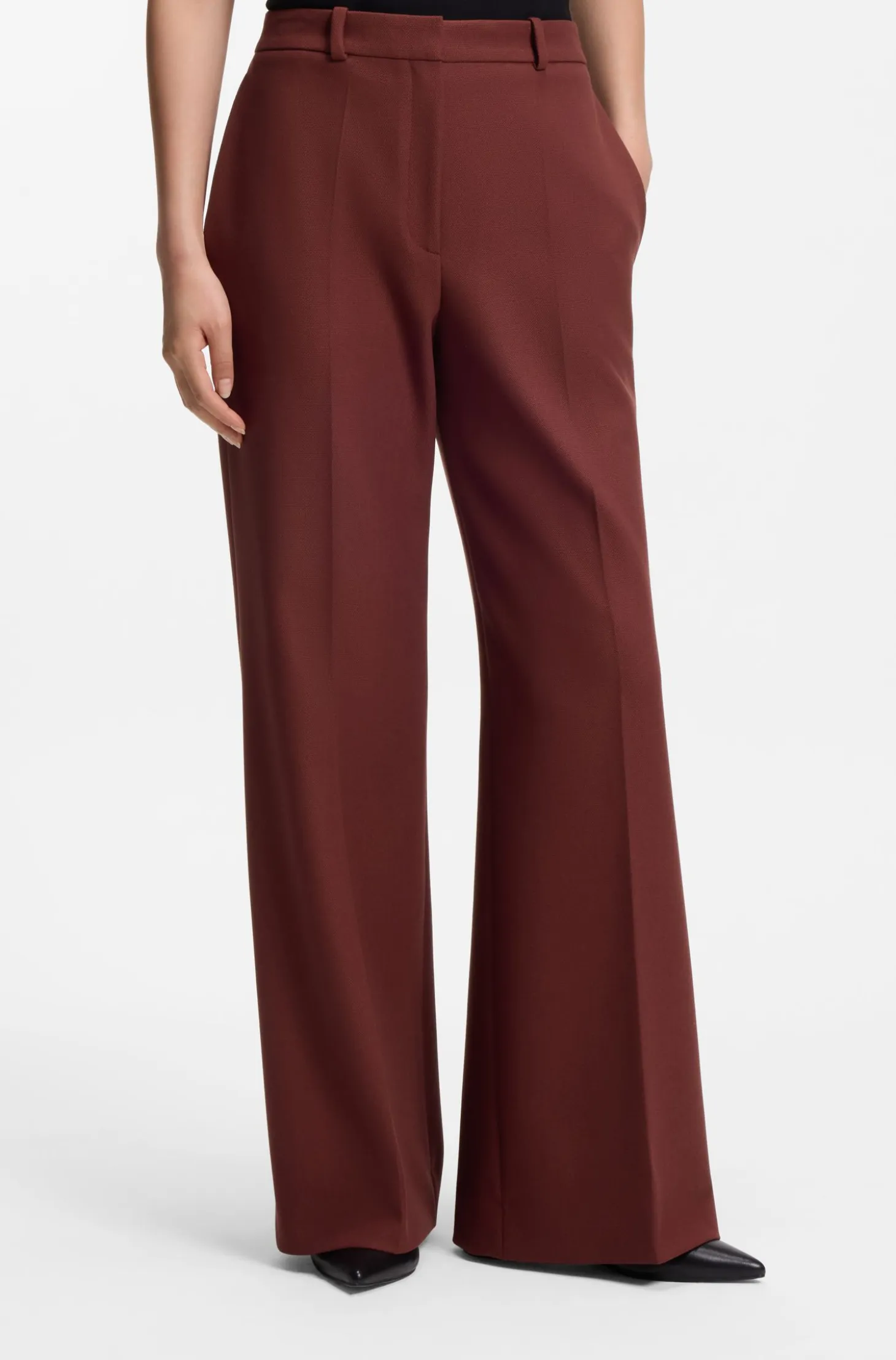 Regular-fit trousers with wide leg