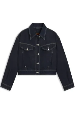 Regular-fit trucker jacket in rinse-washed denim