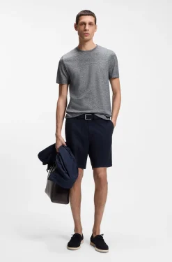Regular-fit T-shirt in cotton and linen