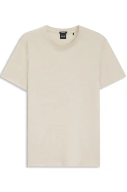 Regular-fit T-shirt in cotton and linen