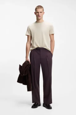 Regular-fit T-shirt in cotton and linen