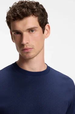 Regular-fit T-shirt in cotton-silk jacquard