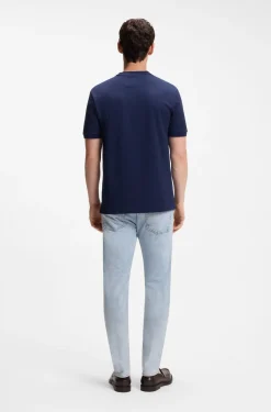 Regular-fit T-shirt in cotton-silk jacquard
