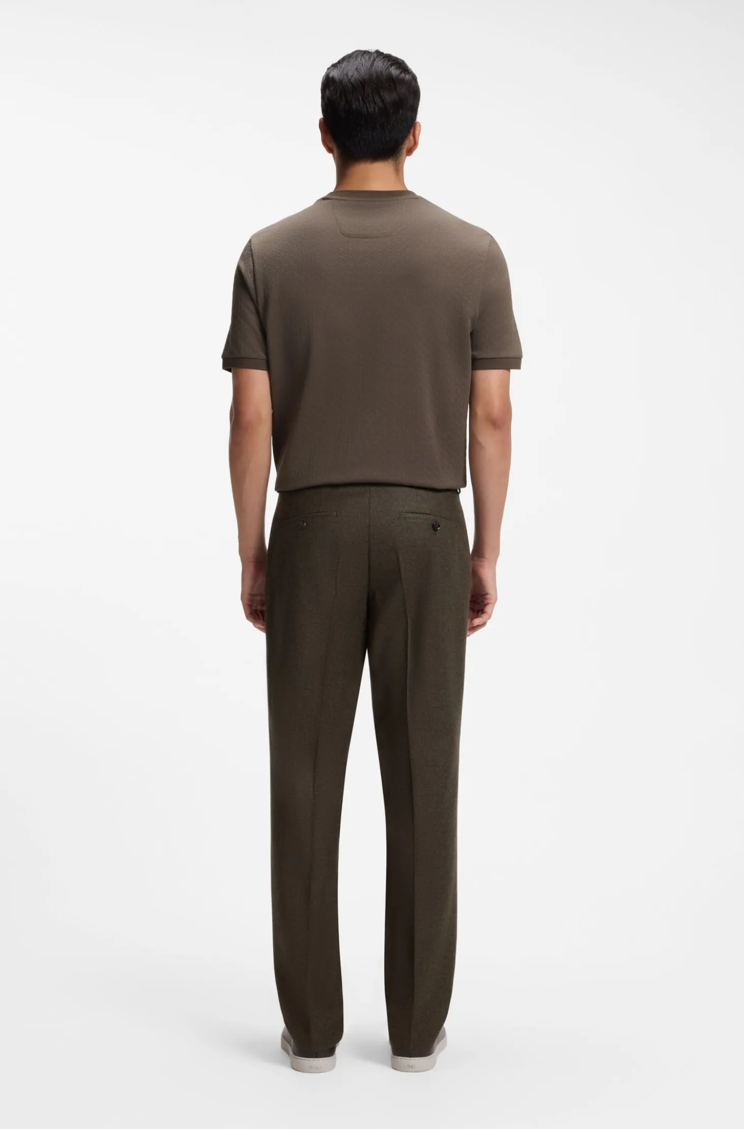 Regular-fit T-shirt in cotton-silk jacquard