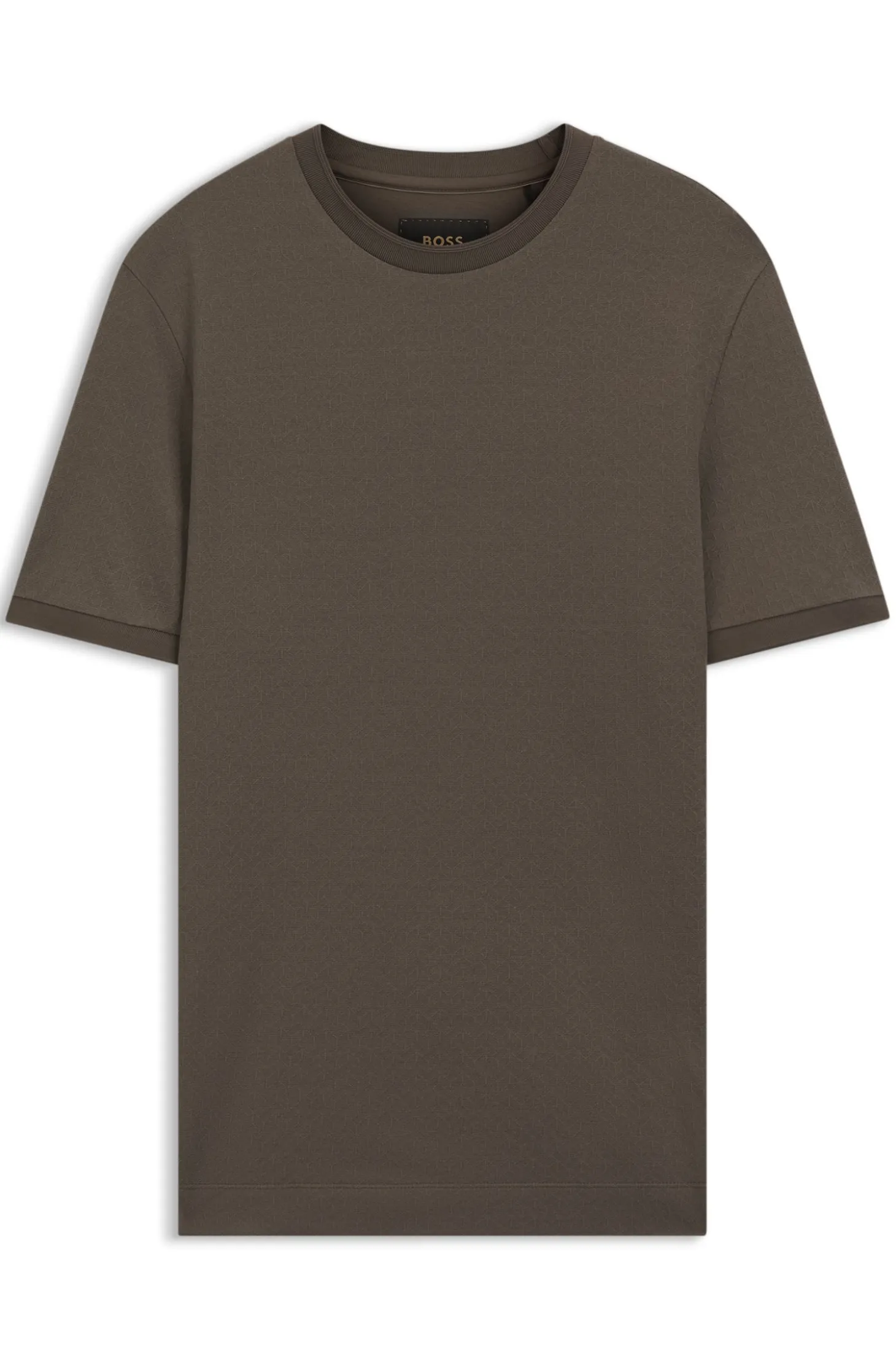 Regular-fit T-shirt in cotton-silk jacquard