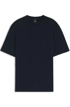 Regular-fit T-shirt in cotton with raised jacquard structure