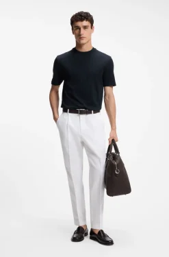Regular-fit T-shirt in cotton with raised jacquard structure