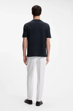 Regular-fit T-shirt in cotton with raised jacquard structure