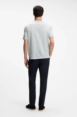 Regular-fit T-shirt in cotton with raised jacquard structure
