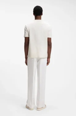 Regular-fit T-shirt in cotton with raised jacquard structure