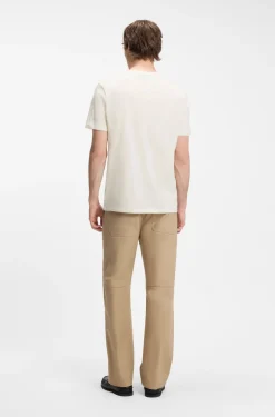 Regular-fit T-shirt in cotton with jeans-button print