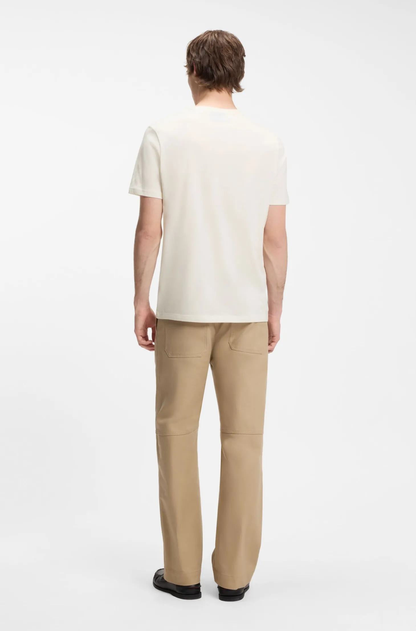 Regular-fit T-shirt in cotton with jeans-button print