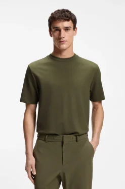 Regular-fit T-shirt in stretch cotton blend