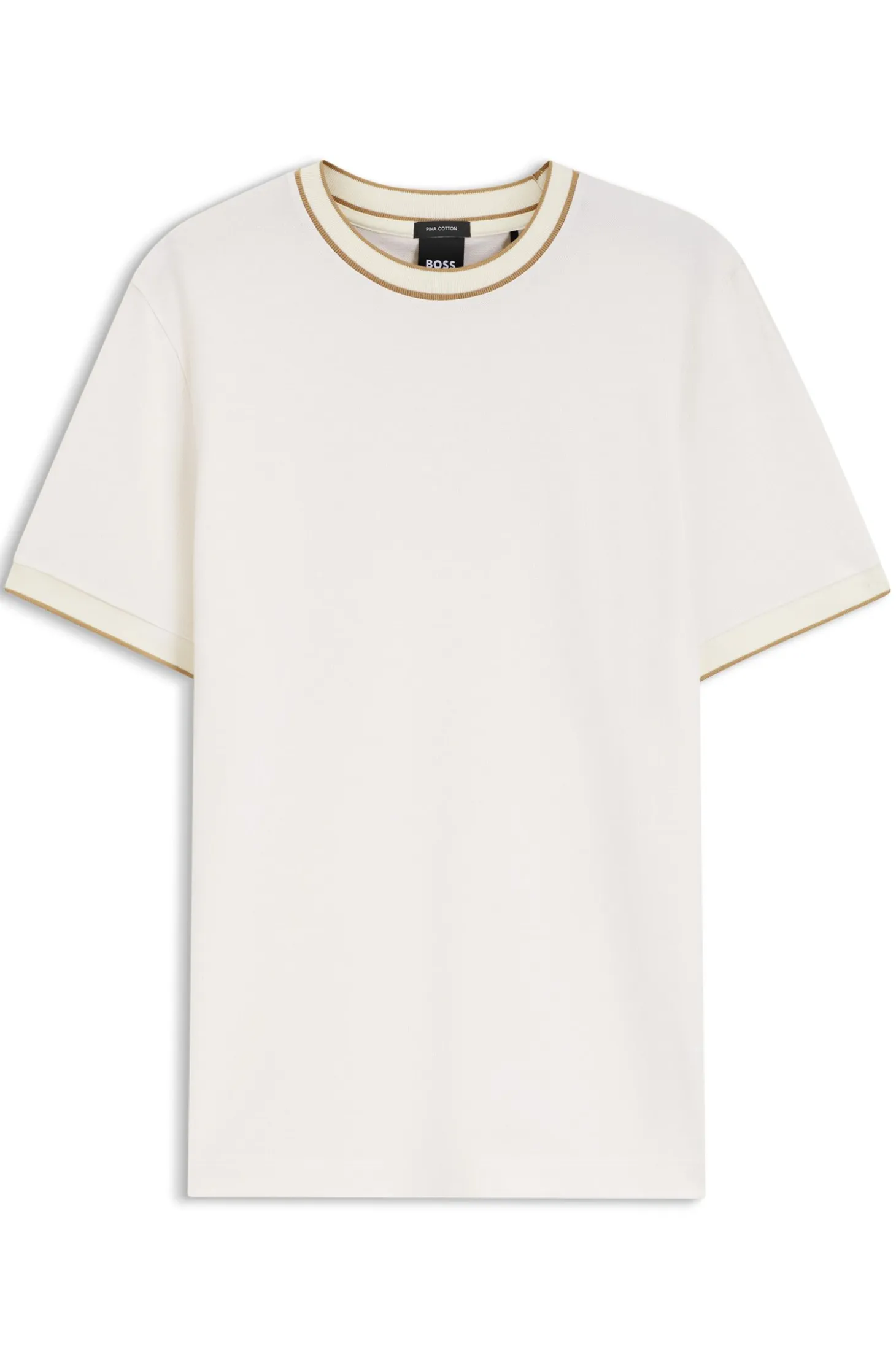 Regular-fit T-shirt in structured cotton with tipping details