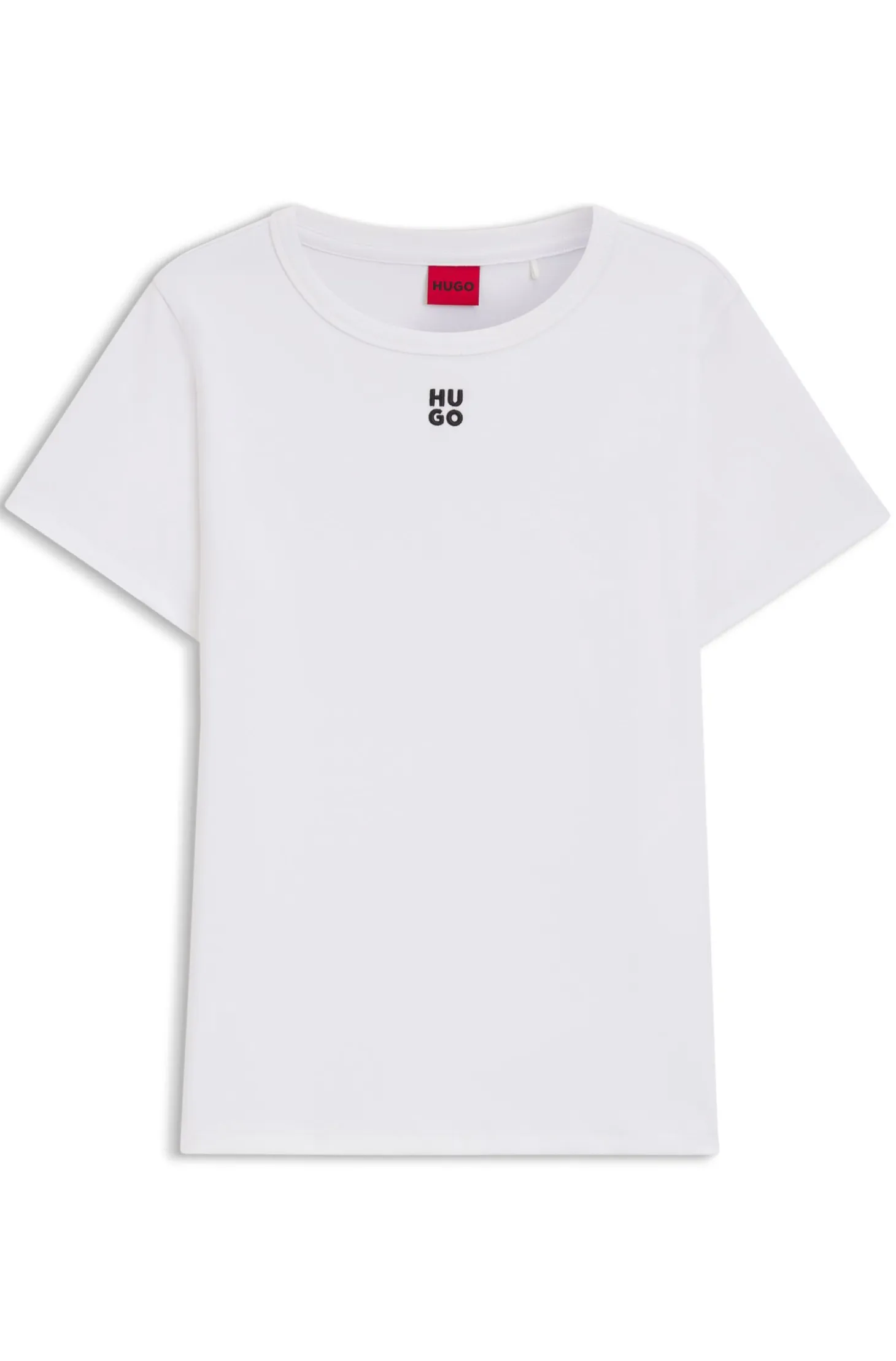 Regular-fit T-shirt with stacked-logo embroidery