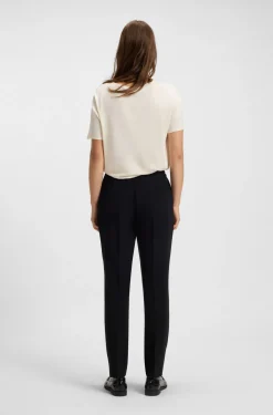 Regular-fit T-shirt with stretch-silk front