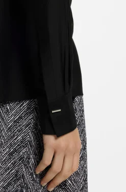 Regular-fit tuxedo-inspired blouse with pintuck pleats