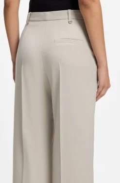 Regular-fit wide-leg trousers in stretch fabric