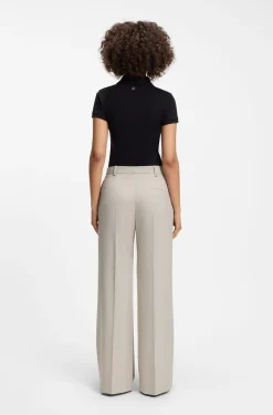 Regular-fit wide-leg trousers in stretch fabric