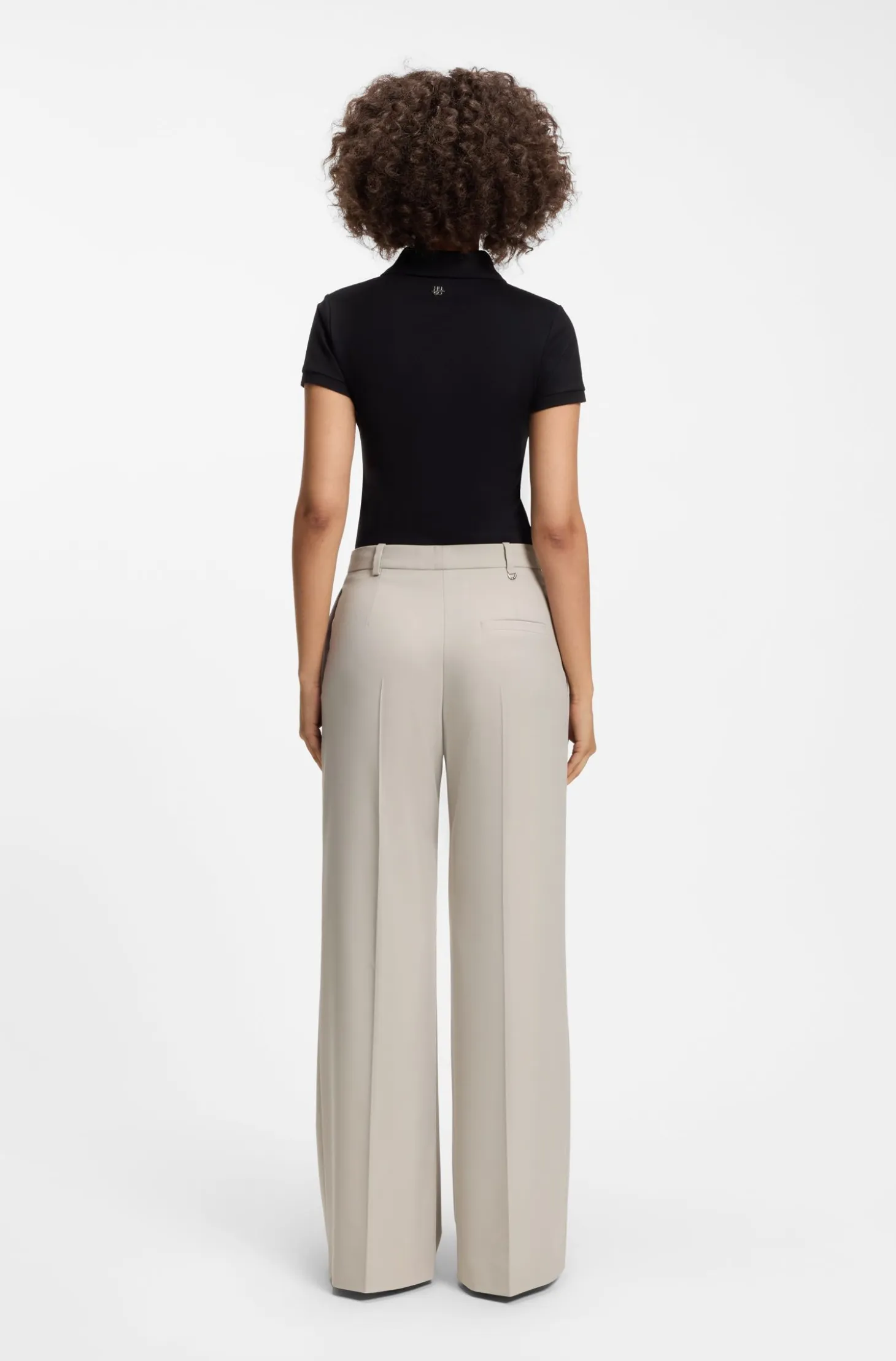 Regular-fit wide-leg trousers in stretch fabric