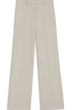 Regular-fit wide-leg trousers in stretch fabric