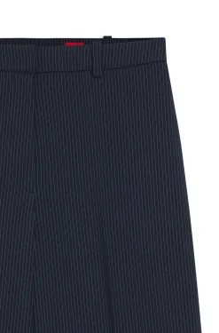 Regular-fit wide-leg trousers in pinstripe stretch fabric