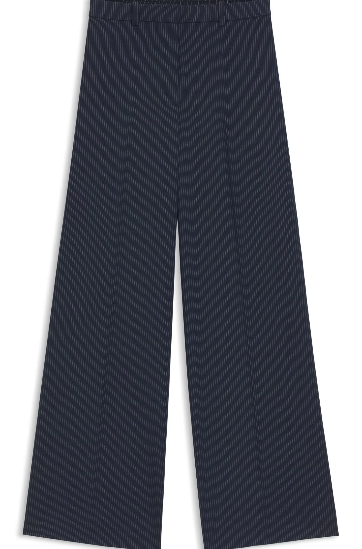 Regular-fit wide-leg trousers in pinstripe stretch fabric
