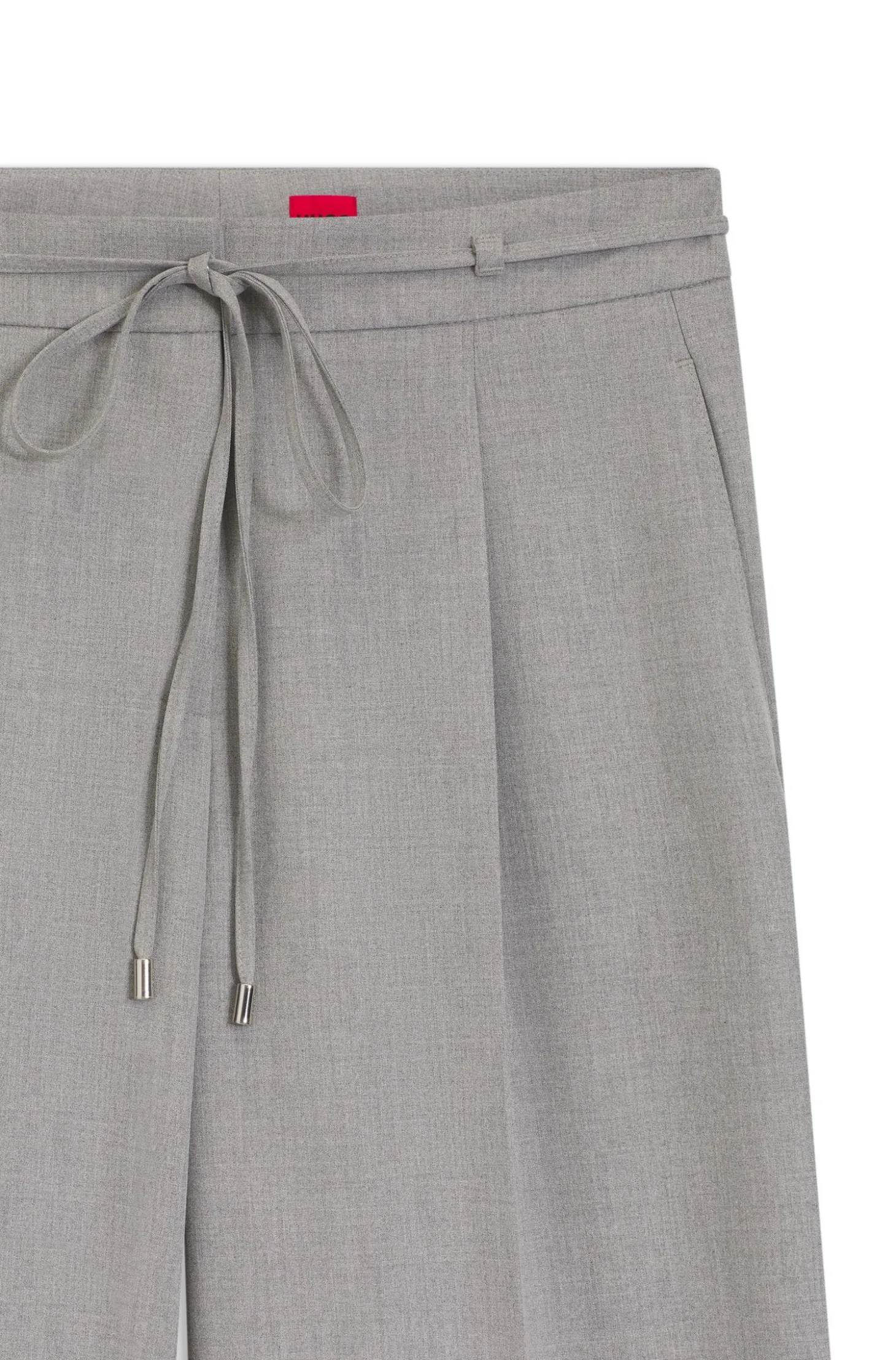 Regular-fit wide-leg trousers in melange stretch fabric