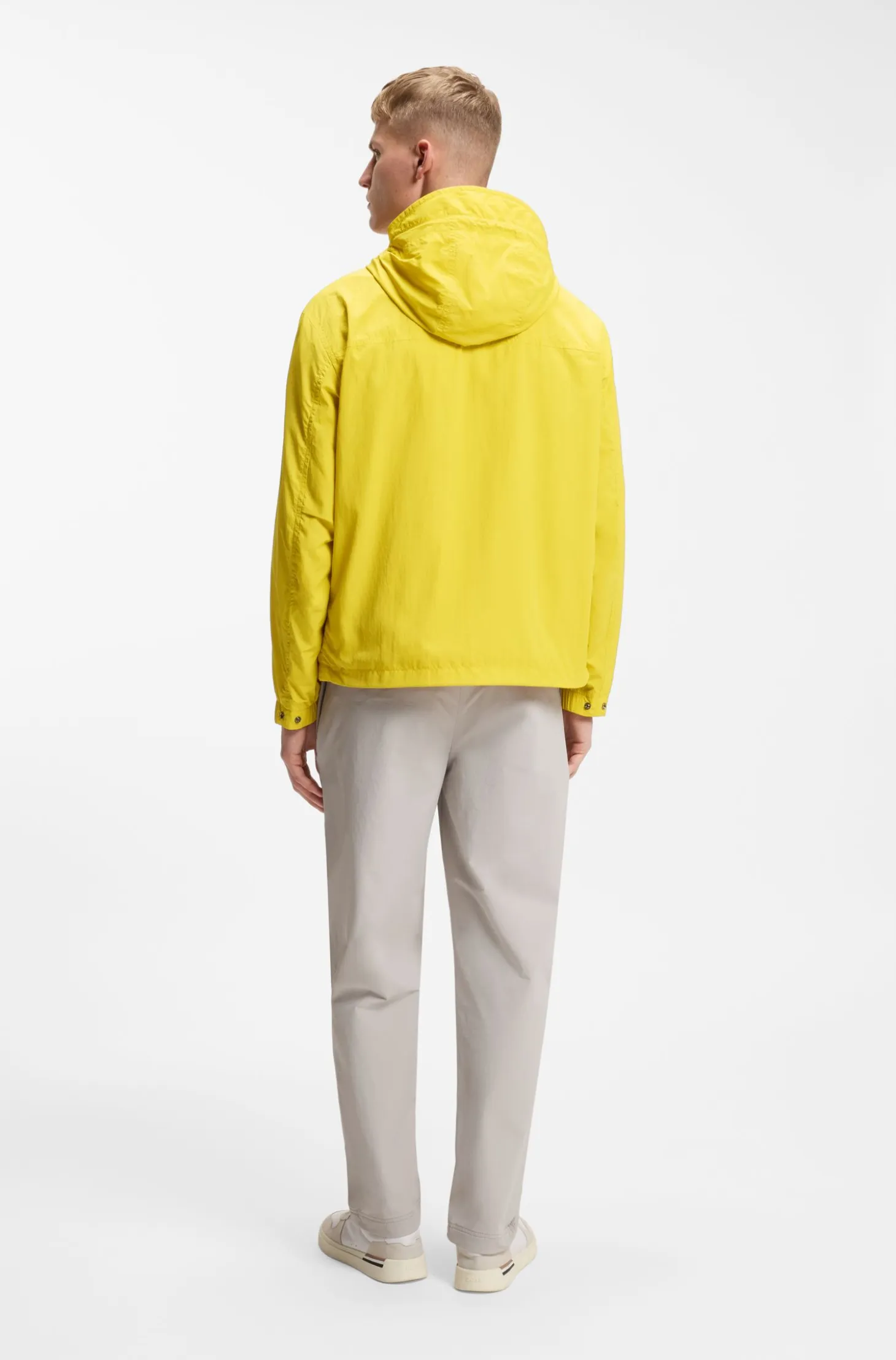 Regular-fit windbreaker in water-repellent soft-touch fabric