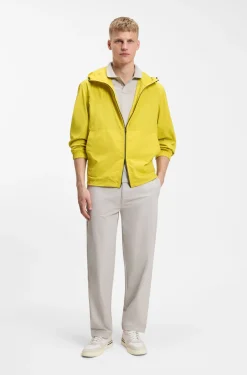 Regular-fit windbreaker in water-repellent soft-touch fabric