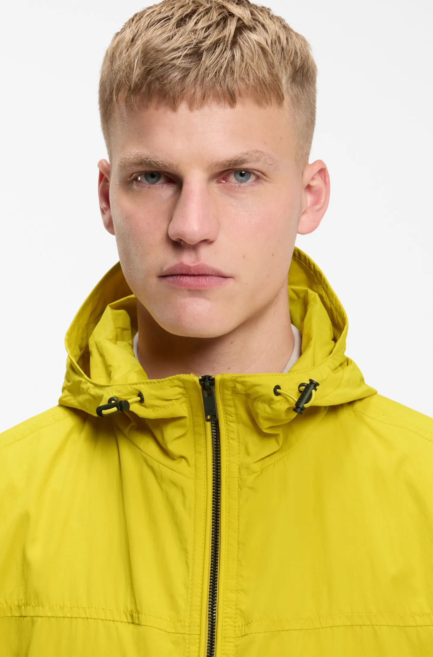 Regular-fit windbreaker in water-repellent soft-touch fabric