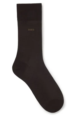 Regular-length logo socks in mercerised Egyptian cotton