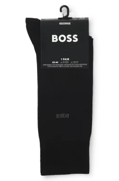 Regular-length logo socks in mercerised Egyptian cotton