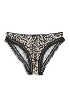 Regular-rise briefs in stretch microfibre with lace trim