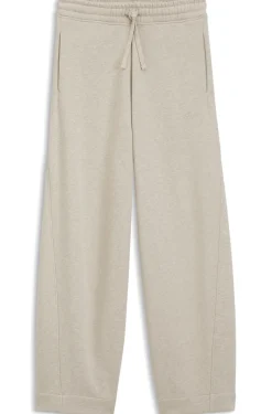 Relaxed-fit barrel-leg trousers in melange jersey