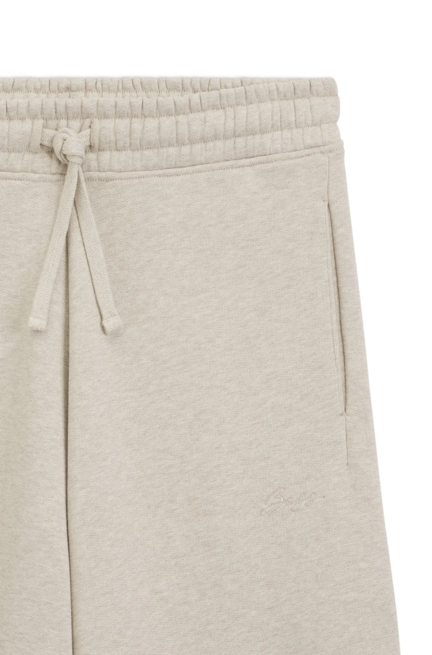 Relaxed-fit barrel-leg trousers in melange jersey