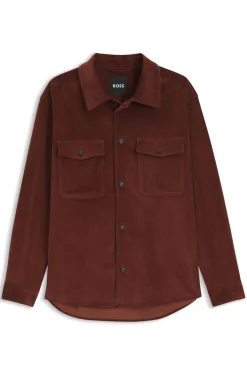 Relaxed-fit blazer in micro-pattern stretch cotton