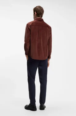 Relaxed-fit blazer in micro-pattern stretch cotton