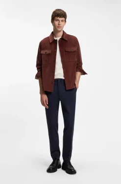 Relaxed-fit blazer in micro-pattern stretch cotton
