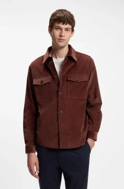 Relaxed-fit blazer in micro-pattern stretch cotton