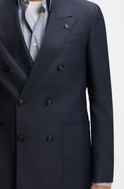 Relaxed-fit blazer in micro-patterned virgin wool