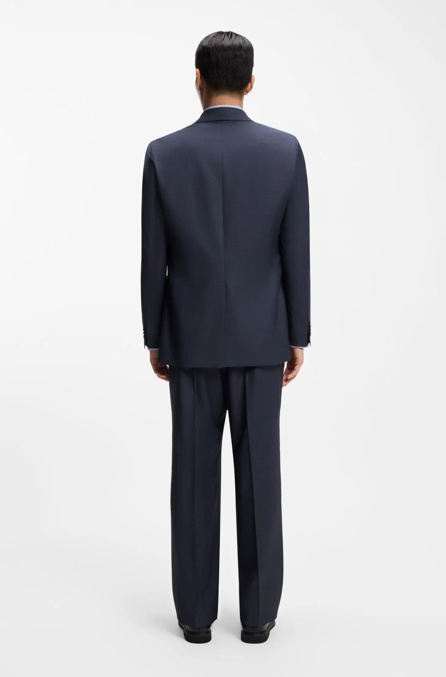 Relaxed-fit blazer in micro-patterned virgin wool