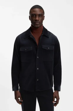 Relaxed-fit blazer in micro-pattern stretch cotton