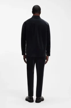 Relaxed-fit blazer in micro-pattern stretch cotton