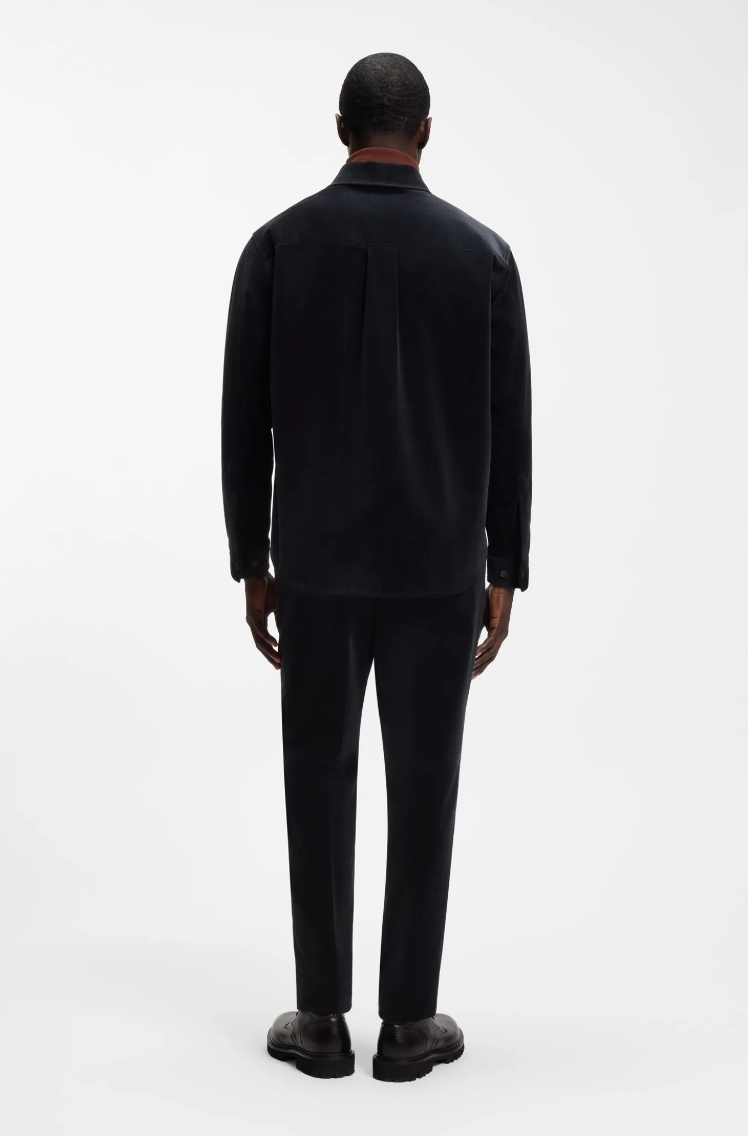 Relaxed-fit blazer in micro-pattern stretch cotton