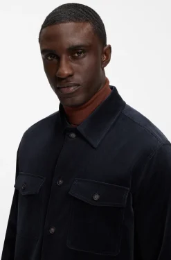 Relaxed-fit blazer in micro-pattern stretch cotton
